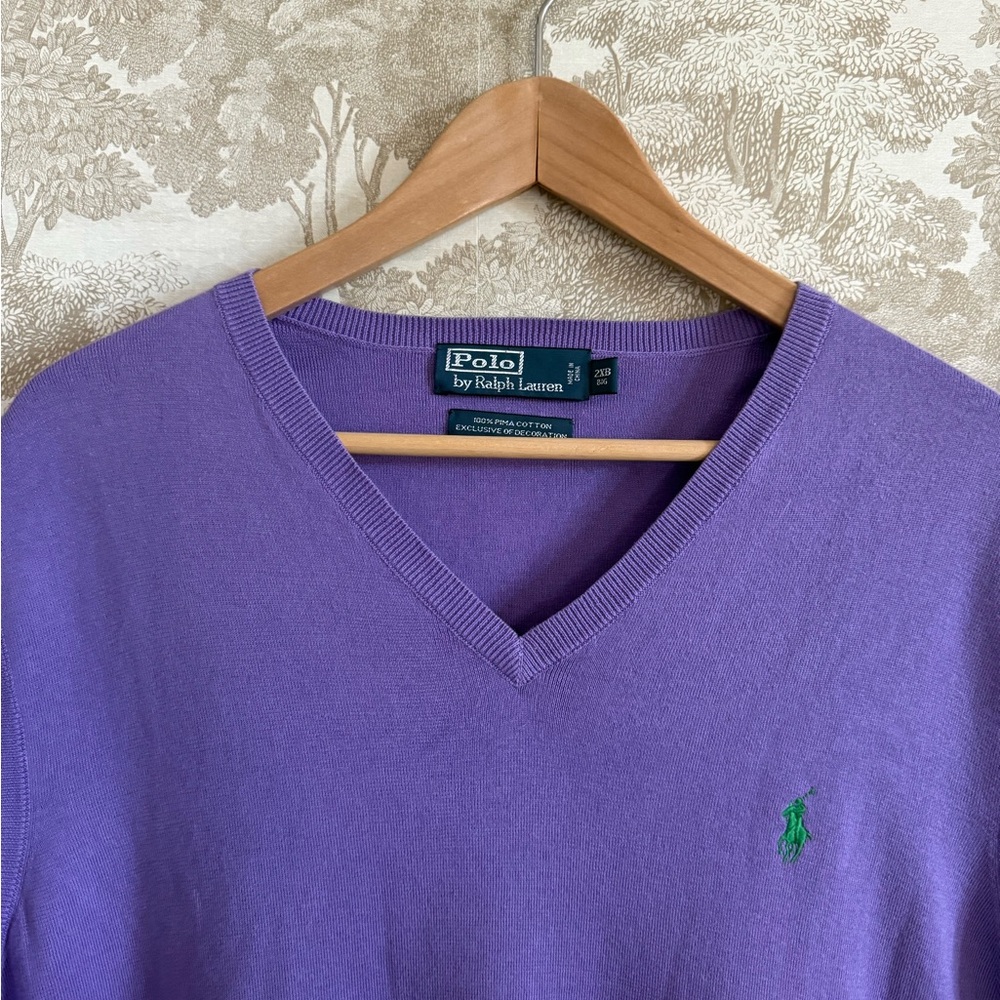 Polo Ralph Lauren Purple V-Neck Sweater Vest - Picture 2 of 4